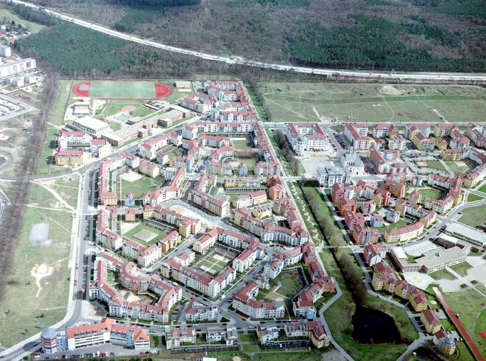 Aerial image Potsdam - Drewitz / Kirchsteigfeld - Wohngebietsneubauten in Potsdam-Kirchsteigfeld