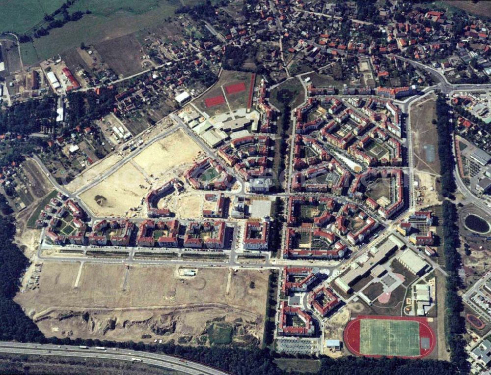 Aerial image Potsdam - Drewitz / Kirchsteigfeld - Wohngebietsneubauten in Potsdam-Kirchsteigfeld