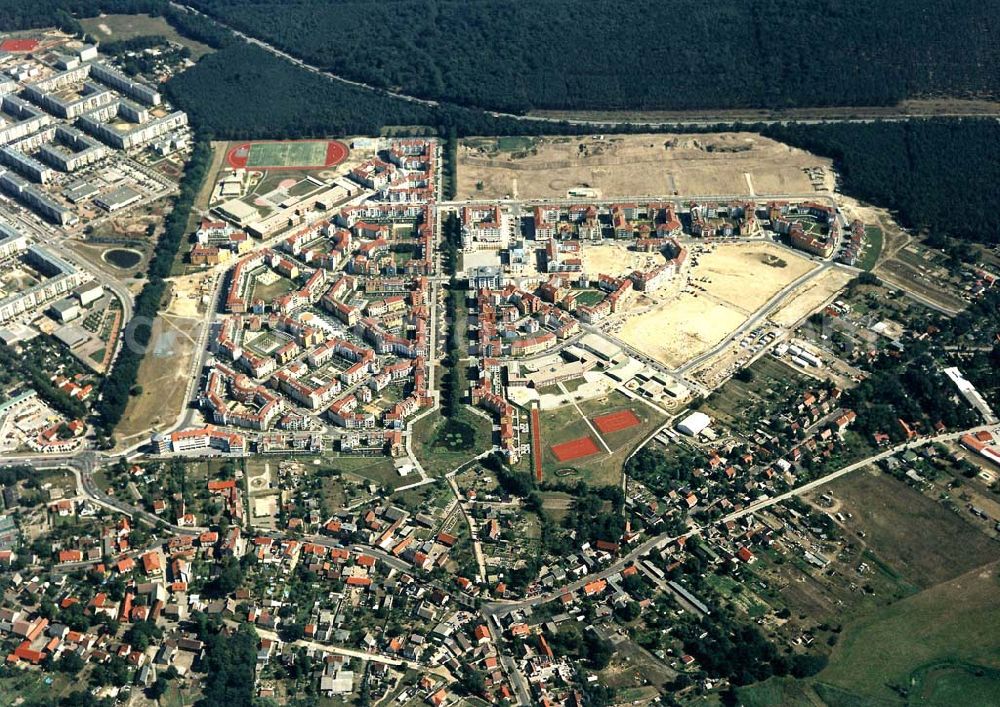 Aerial photograph Potsdam - Drewitz / Kirchsteigfeld - Wohngebietsneubauten in Potsdam-Kirchsteigfeld