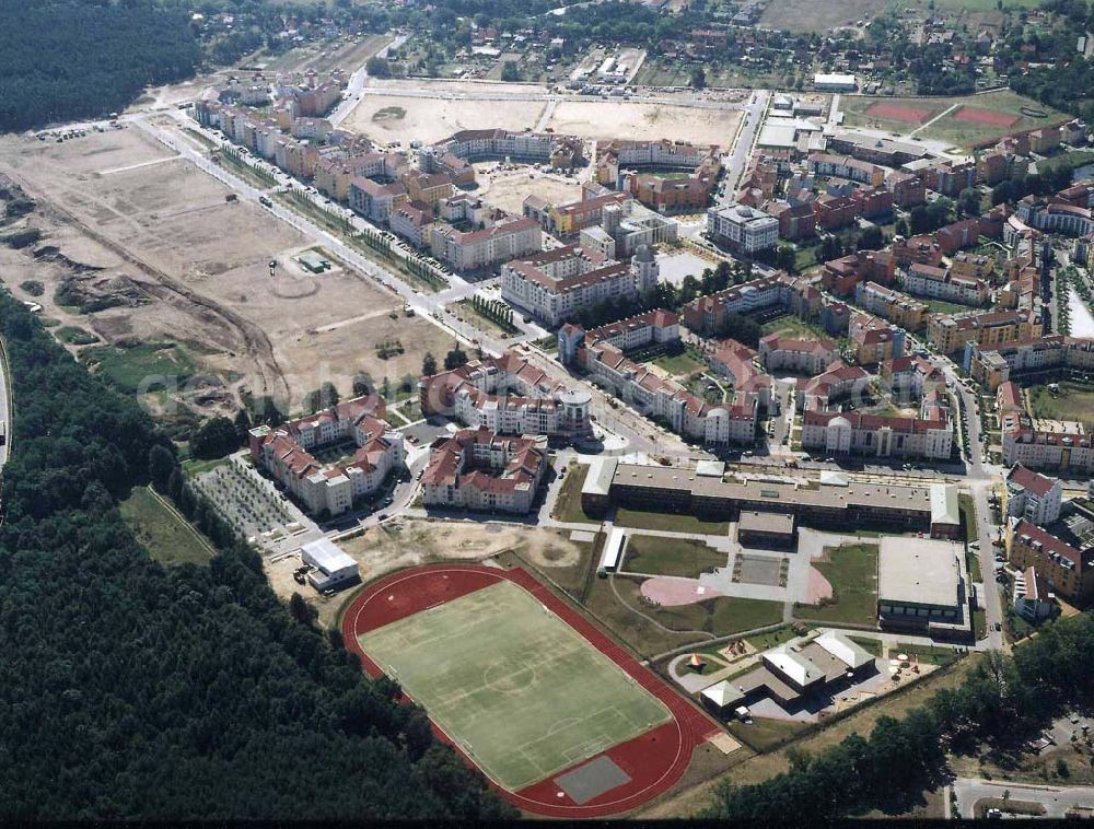 Potsdam - Drewitz / Kirchsteigfeld from the bird's eye view: Wohngebietsneubauten in Potsdam-Kirchsteigfeld