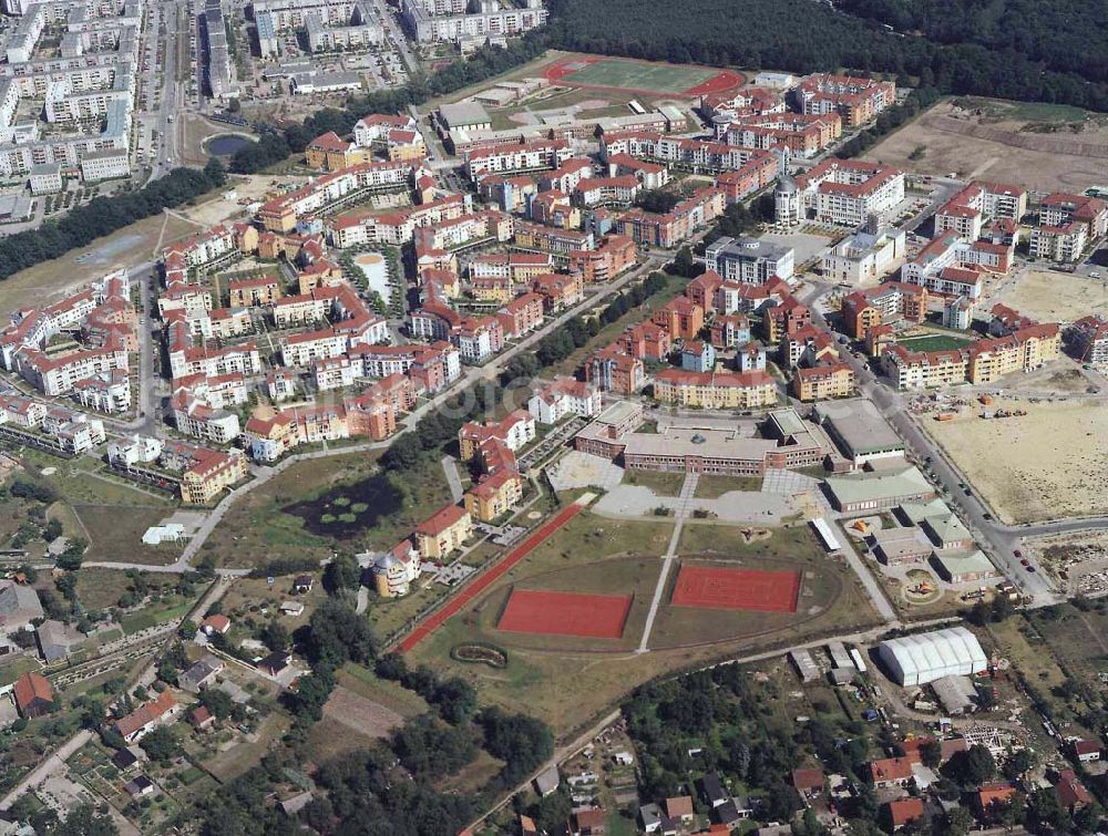 Aerial photograph Potsdam - Drewitz / Kirchsteigfeld - Wohngebietsneubauten in Potsdam-Kirchsteigfeld