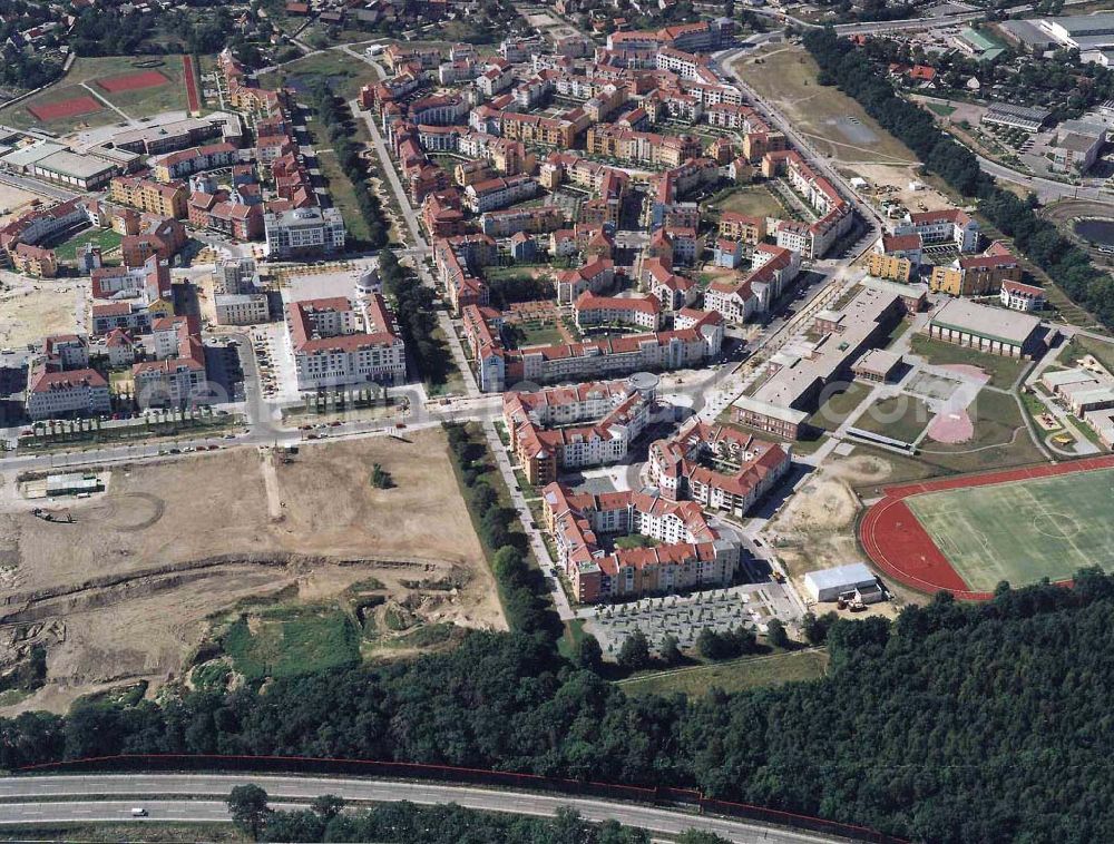 Potsdam - Drewitz / Kirchsteigfeld from above - Wohngebietsneubauten in Potsdam-Kirchsteigfeld