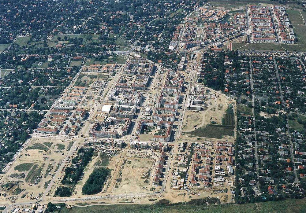 Aerial photograph Potsdam - Drewitz / Kirchsteigfeld - Wohngebietsneubauten in Potsdam-Kirchsteigfeld