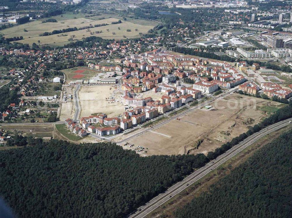 Potsdam - Drewitz / Kirchsteigfeld from the bird's eye view: Wohngebietsneubauten in Potsdam-Kirchsteigfeld