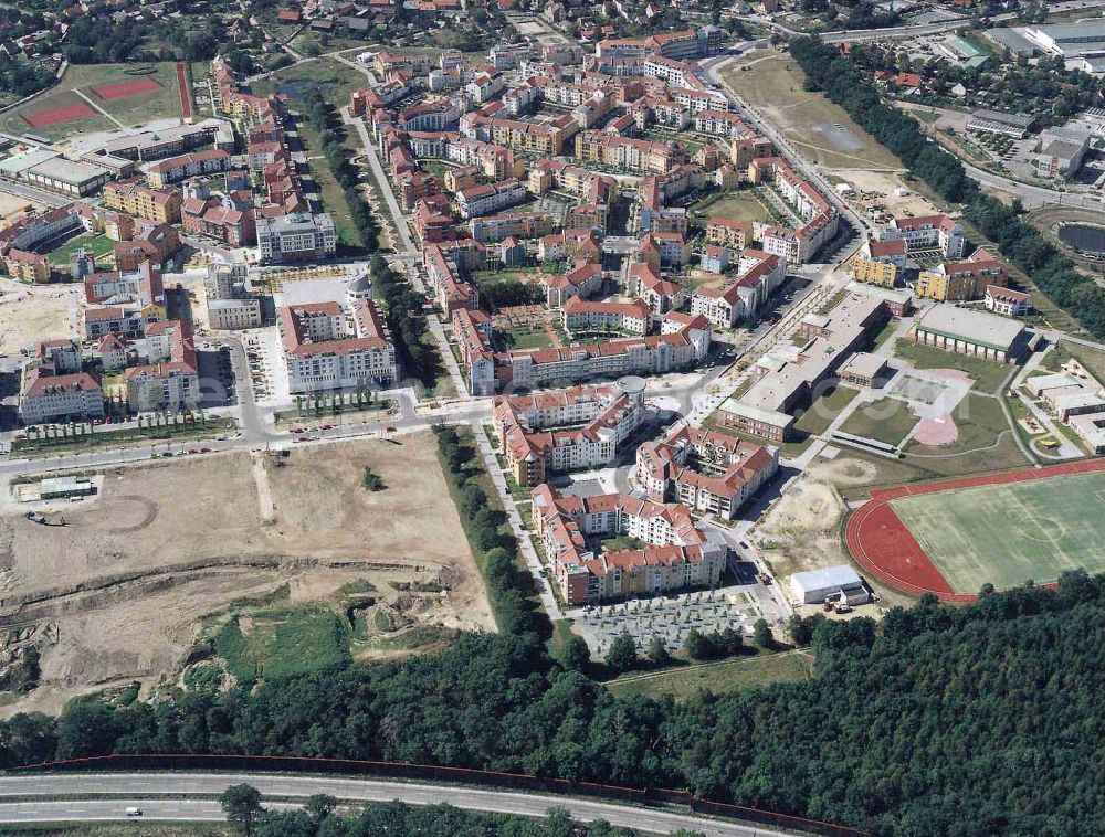 Aerial image Potsdam - Drewitz / Kirchsteigfeld - Wohngebietsneubauten in Potsdam-Kirchsteigfeld