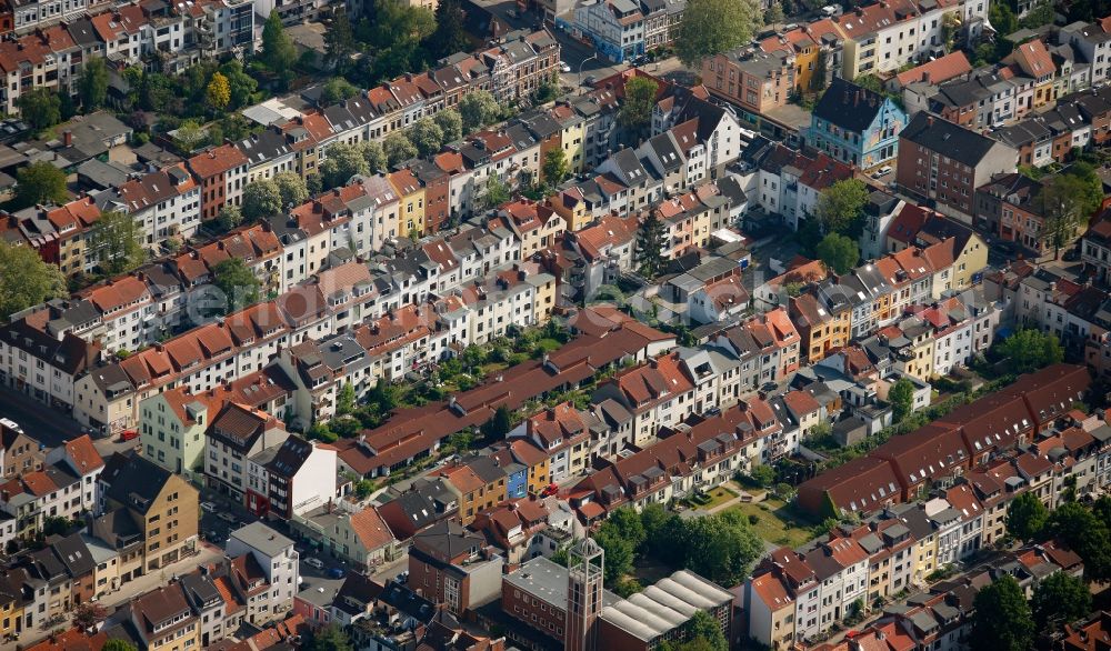 Bremen from the bird's eye view: View of residential buildings in Bremen in the homonymous state