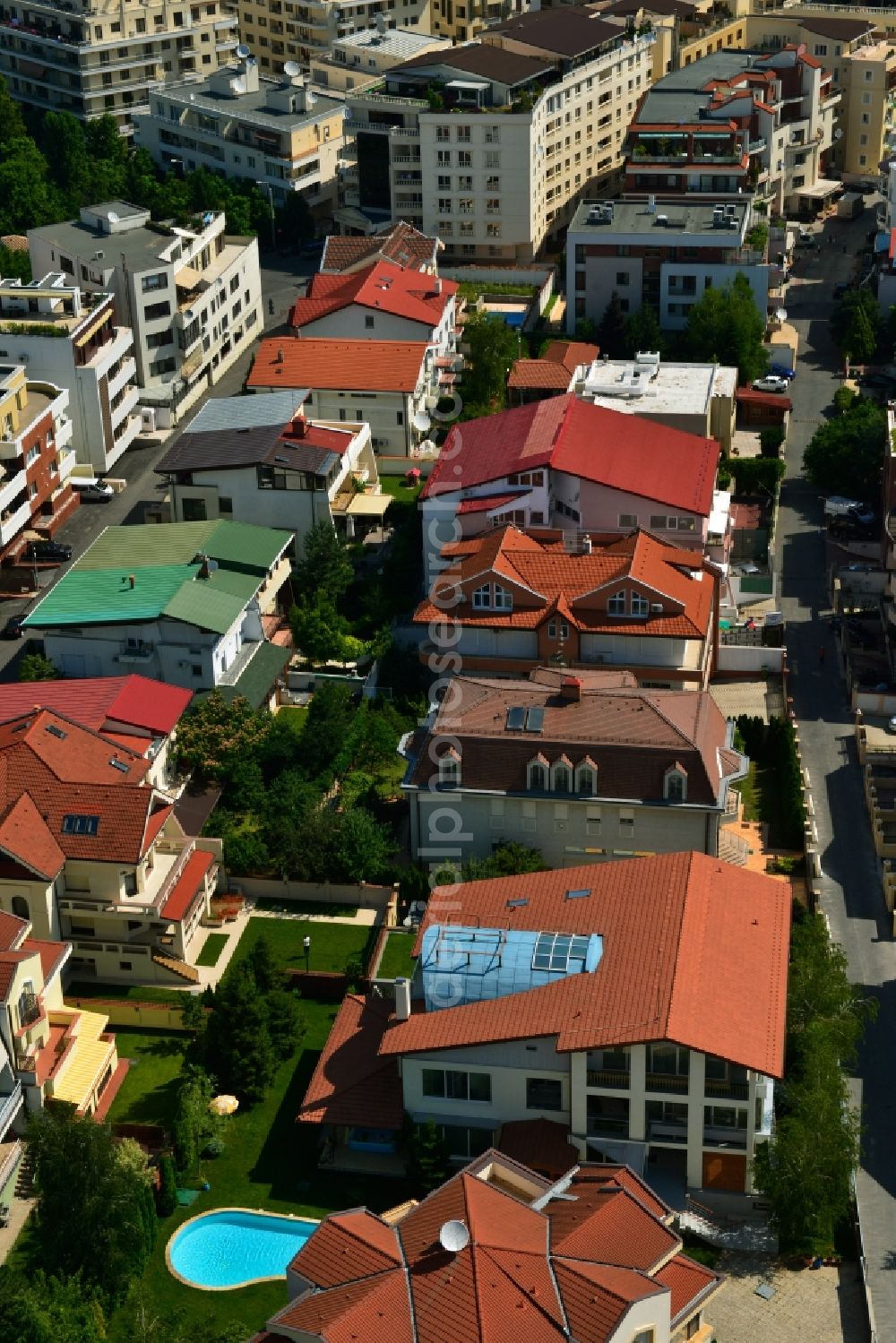 Aerial image Bukarest - View of residential buildings in Bucharest in Romania