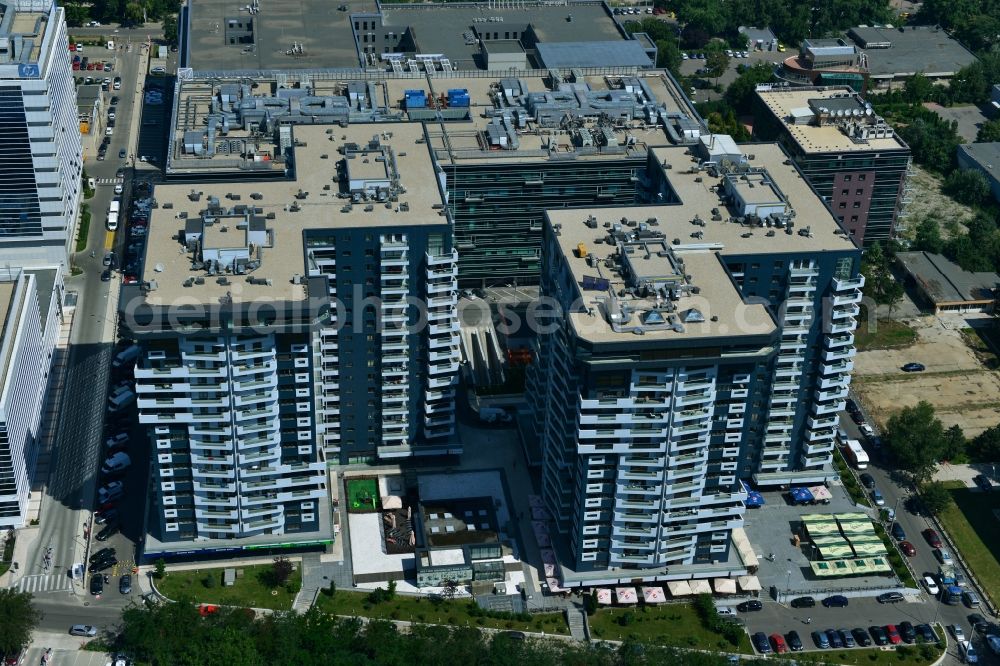 Aerial image Bukarest - View of office and residential buildings in Bucharest in Romania