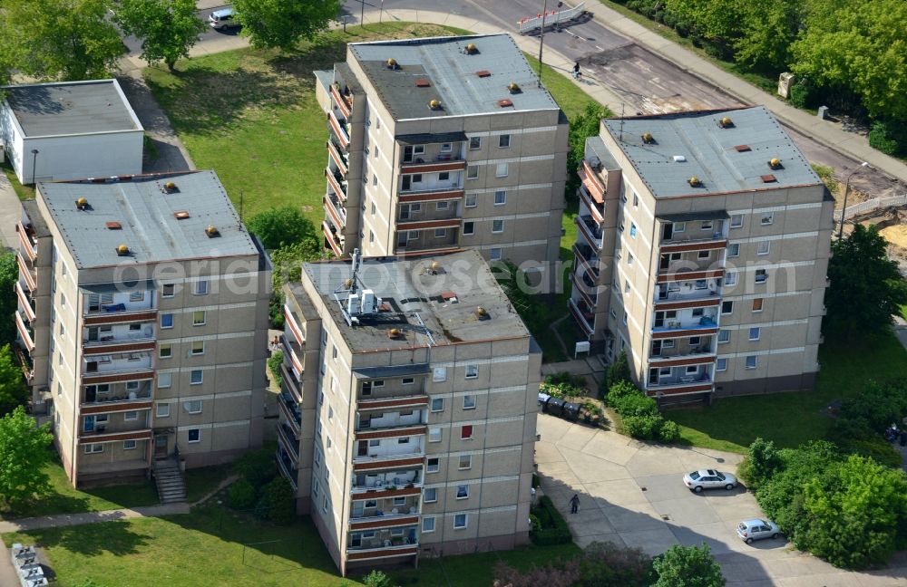 Aerial image Burg - View of residential buildings in Burg in the state of Saxony-Anhalt