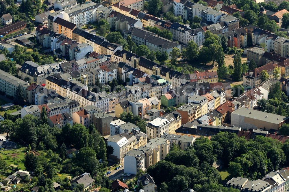 Aerial photograph Gera - View of residential buildings in Gera in the state Thuringia