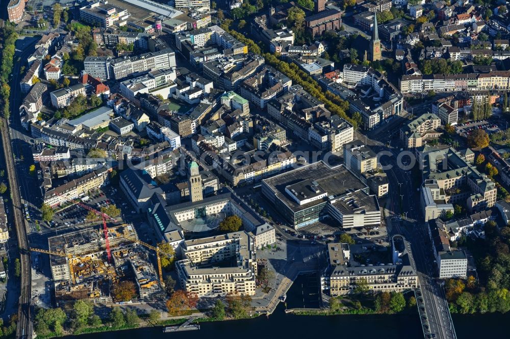 Aerial photograph Mülheim an der Ruhr - View of residential buildings in Muelheim an der Ruhr in the state North Rhine-Westphalia