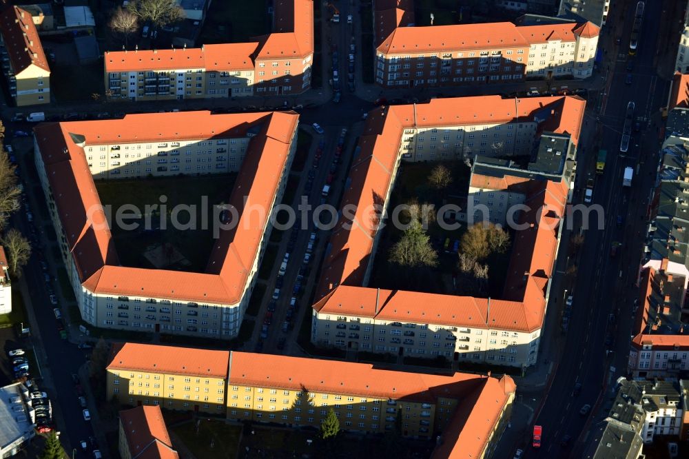 Berlin OT Köpenick from the bird's eye view: View of residential buildings in the district of Koepenick in Berlin