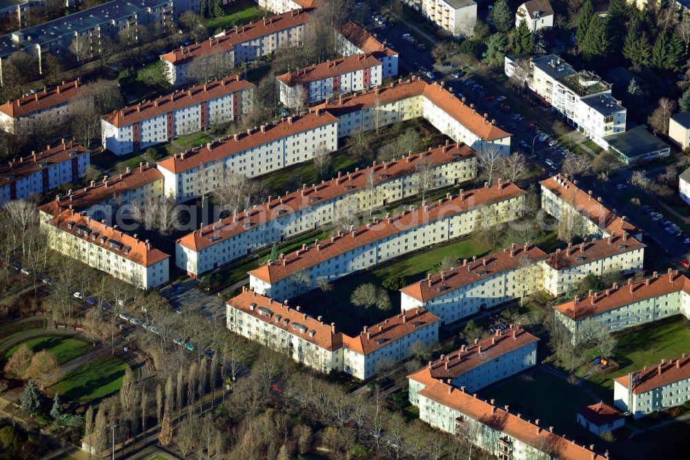 Berlin OT Mariendorf from above - View of residential buildings in the district of Mariendorf in Berlin