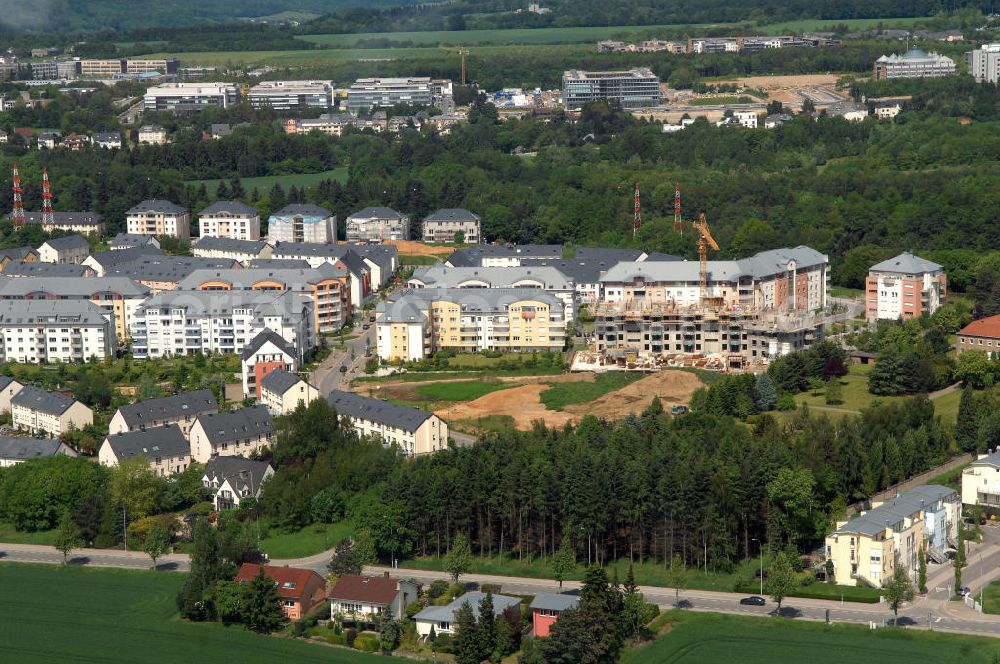 Luxemburg from above - Blick auf Wohngebäude im Stadtviertel Cents.