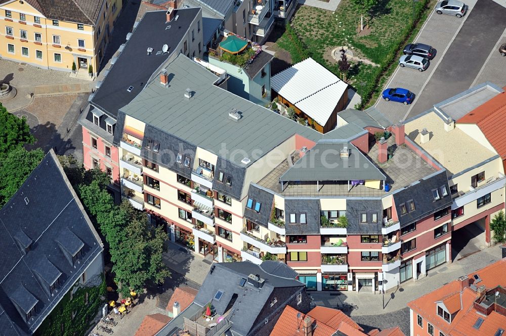 Weimar from above - Apartment building between Markt St. and Ritter Alley in Weimar in the state of Thuringia