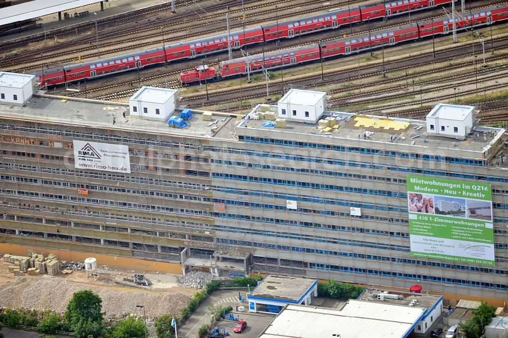 Aerial image Berlin - Renovation of apartment buildings on Frankfurter Allee in Berlin Lichtenberg