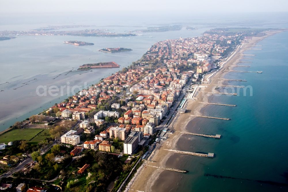 Aerial image Lido - Residential house development on the peninsula Lido von Venedig in the district Lido-Pellestrina in Lido in Veneto, Italy