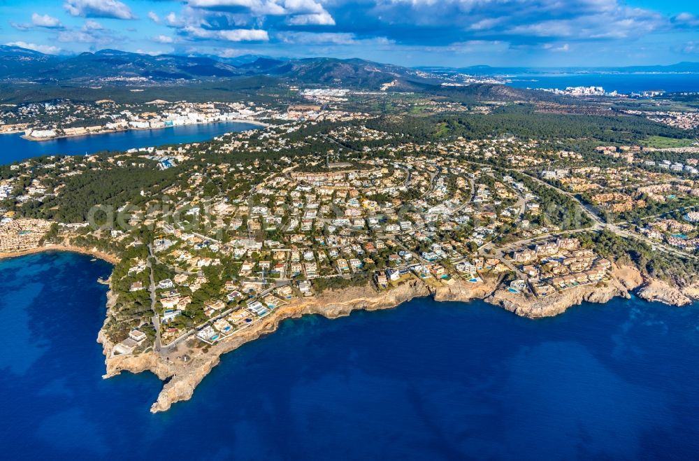 Aerial image Santa Ponca - Residential house development on the peninsula in Santa Ponca in Balearic island of Mallorca, Spain