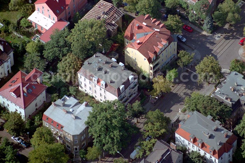 Aerial image Berlin-Karlshorst - Blick auf das Wohngebiet Ehrlichstraße Ecke Stühliger Straße in Berlin-Karlshorst