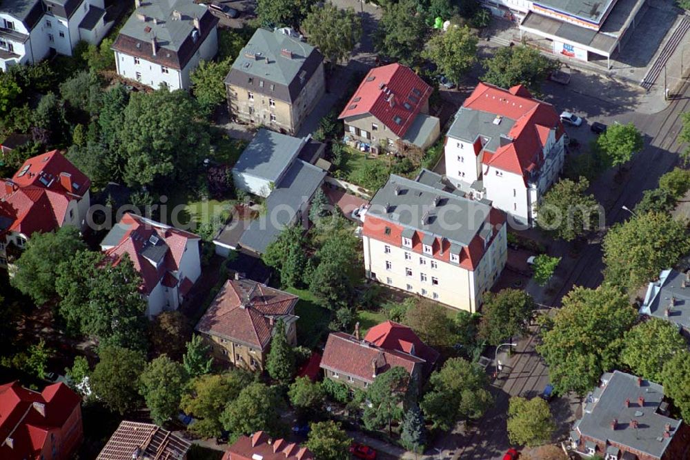 Aerial image Berlin-Karlshorst - Blick auf das Wohngebiet Ehrlichstraße Ecke Stühliger Straße in Berlin-Karlshorst