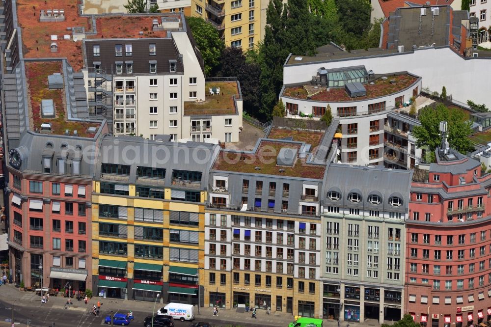 Aerial image Berlin Mitte - Residential and business house ensemble at Hackescher Markt in Berlin-Mitte