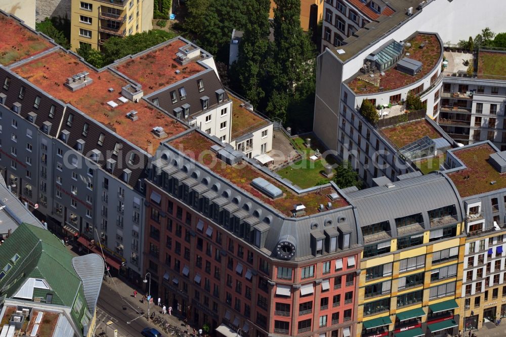 Berlin Mitte from above - Residential and business house ensemble at Hackescher Markt in Berlin-Mitte