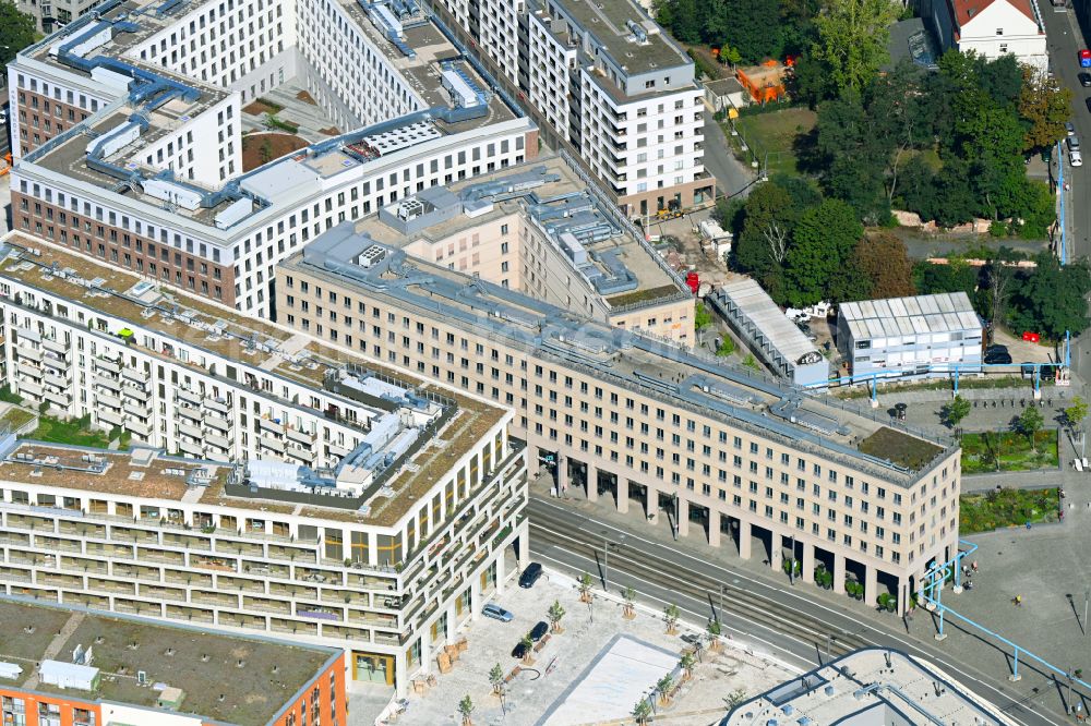 Aerial photograph Dresden - Multi-family residential building Mary-Ann-Apartments on Freiberger Strasse in the Wilsdruffer Vorstadt district in Dresden in the state of Saxony, Germany