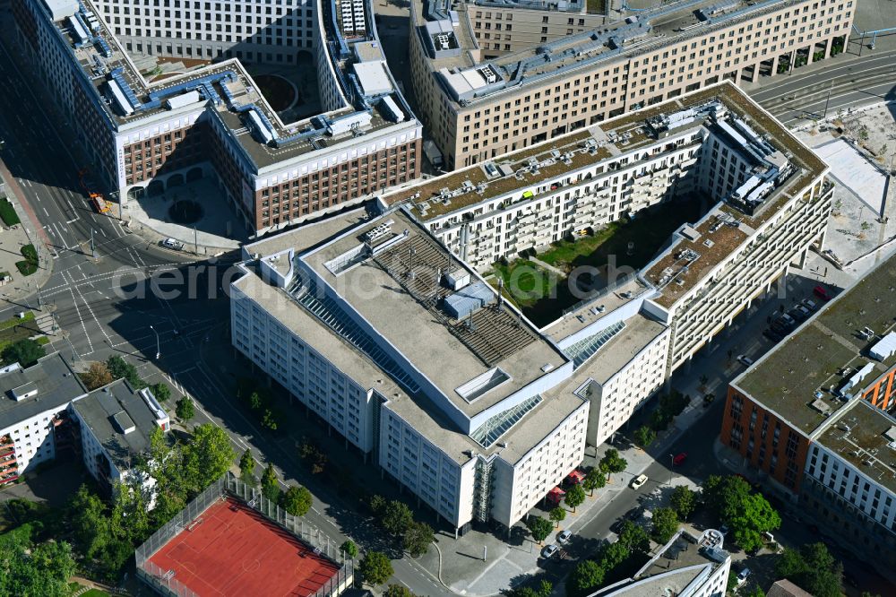 Aerial photograph Dresden - Multi-family residential building Mary-Ann-Apartments on Freiberger Strasse in the Wilsdruffer Vorstadt district in Dresden in the state of Saxony, Germany