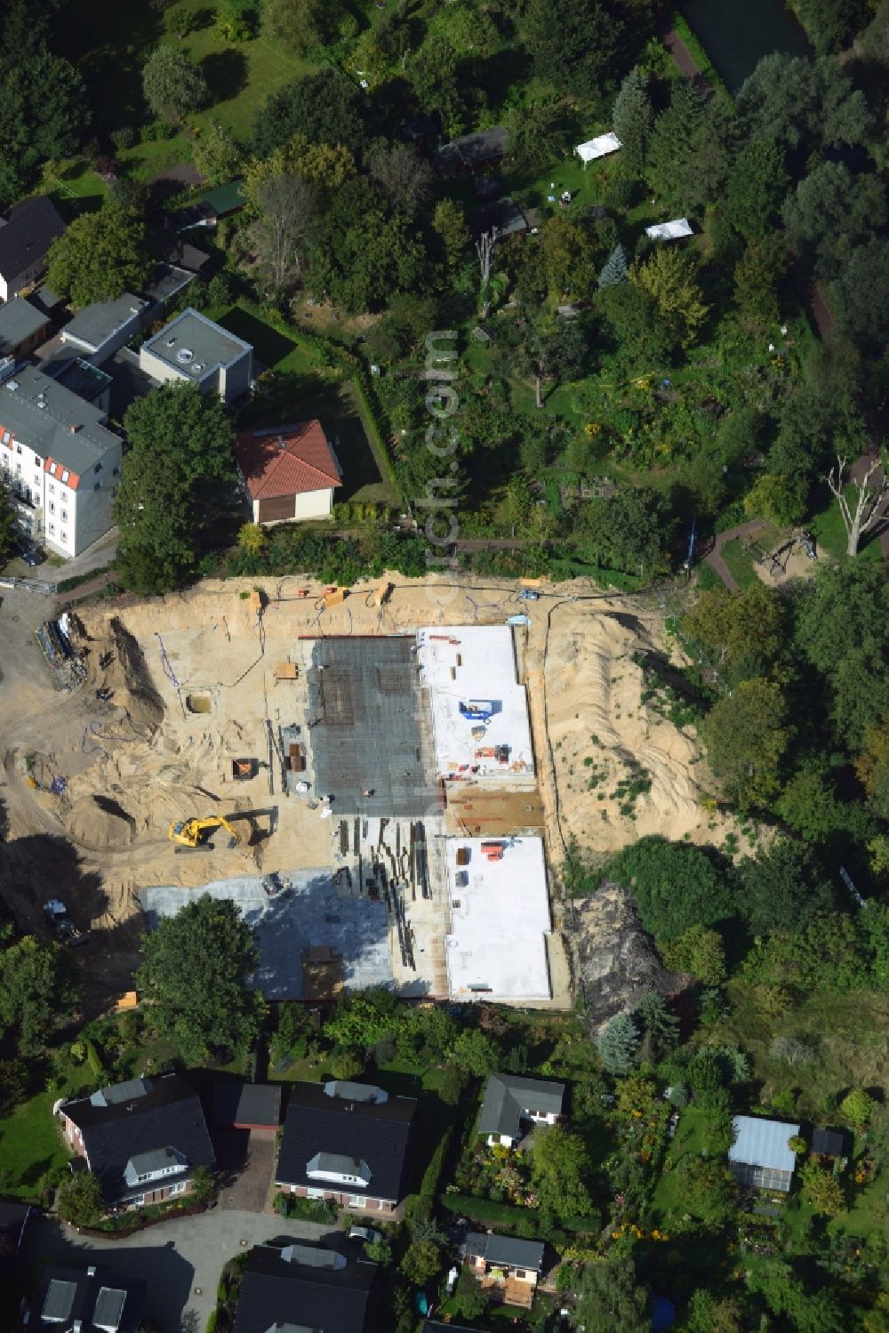 Aerial photograph Berlin - This residential building construction site of Cardinal Place GmbH & Co. KG in Berlin Koepenick