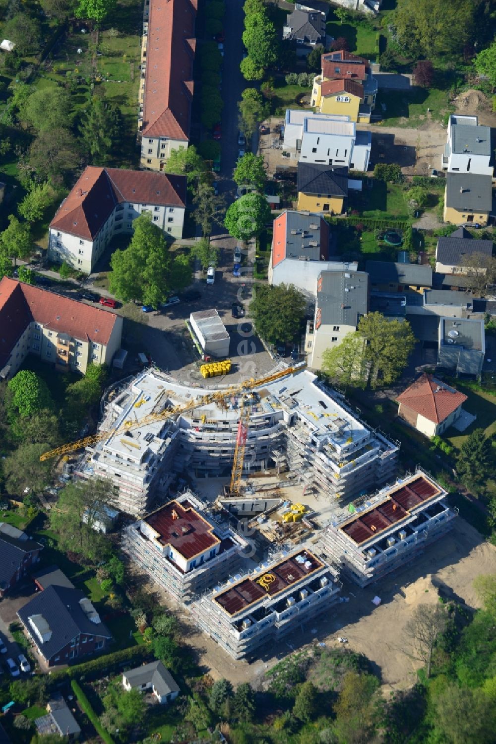 Berlin from above - This residential building construction site of Cardinal Place GmbH & Co. KG in Berlin Koepenick