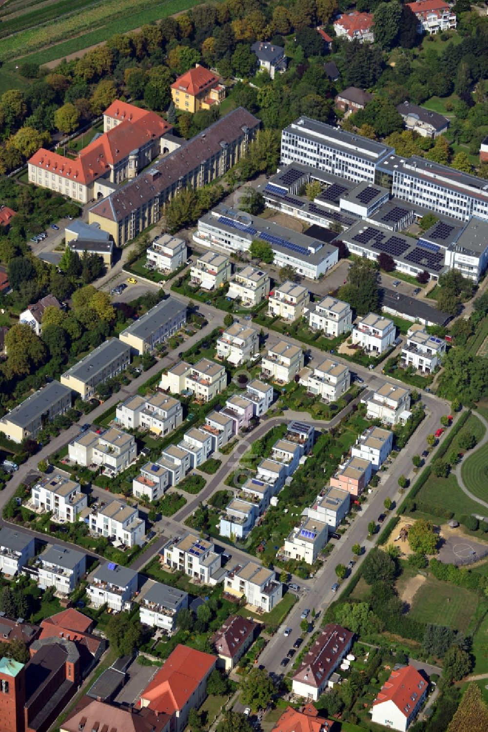 Aerial image Berlin Dahlem - House - residential development area of cds Berlin GmbH at the Otto Appel Street / Edwin Redslob in Berlin - Dahlem