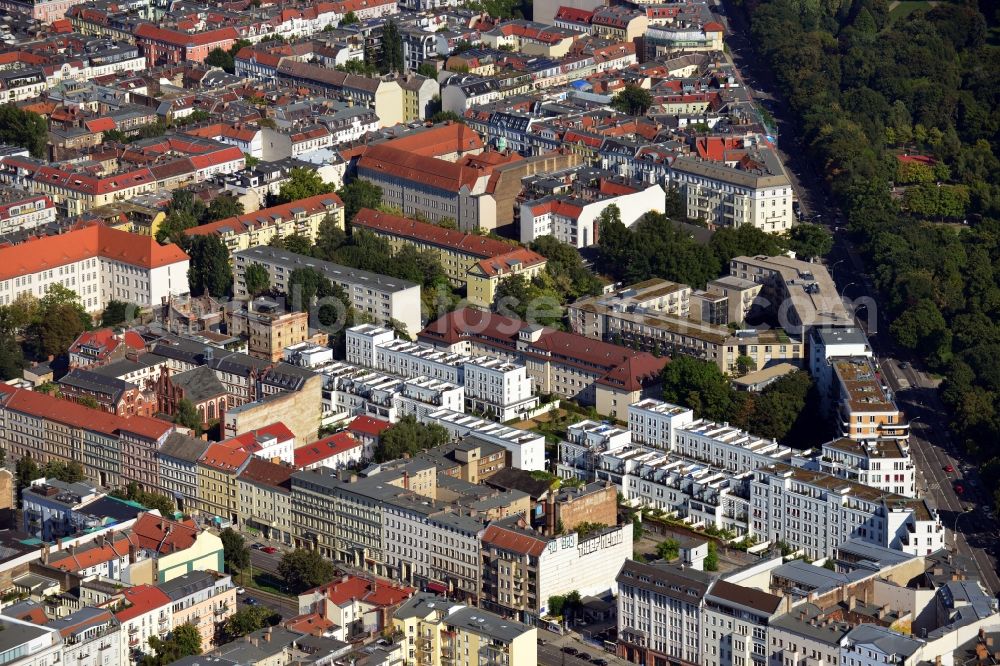 Aerial photograph Berlin Friedrichshain - House - new development area in the district of Friedrichshain, Prenzlauer gardens of Berlin