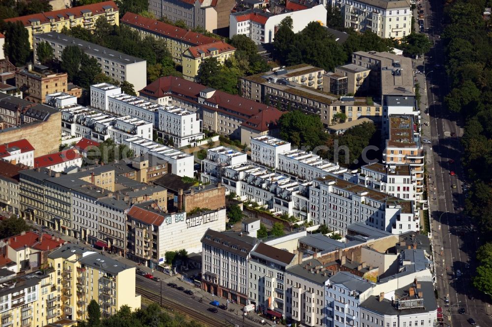 Berlin Friedrichshain from above - House - new development area in the district of Friedrichshain, Prenzlauer gardens of Berlin