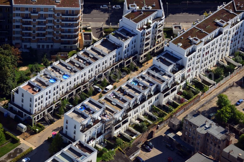 Berlin Friedrichshain from above - House - new development area in the district of Friedrichshain, Prenzlauer gardens of Berlin