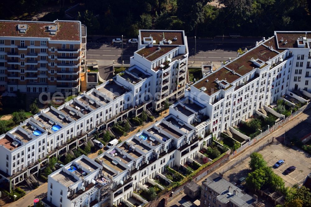 Berlin Friedrichshain from the bird's eye view: House - new development area in the district of Friedrichshain, Prenzlauer gardens of Berlin