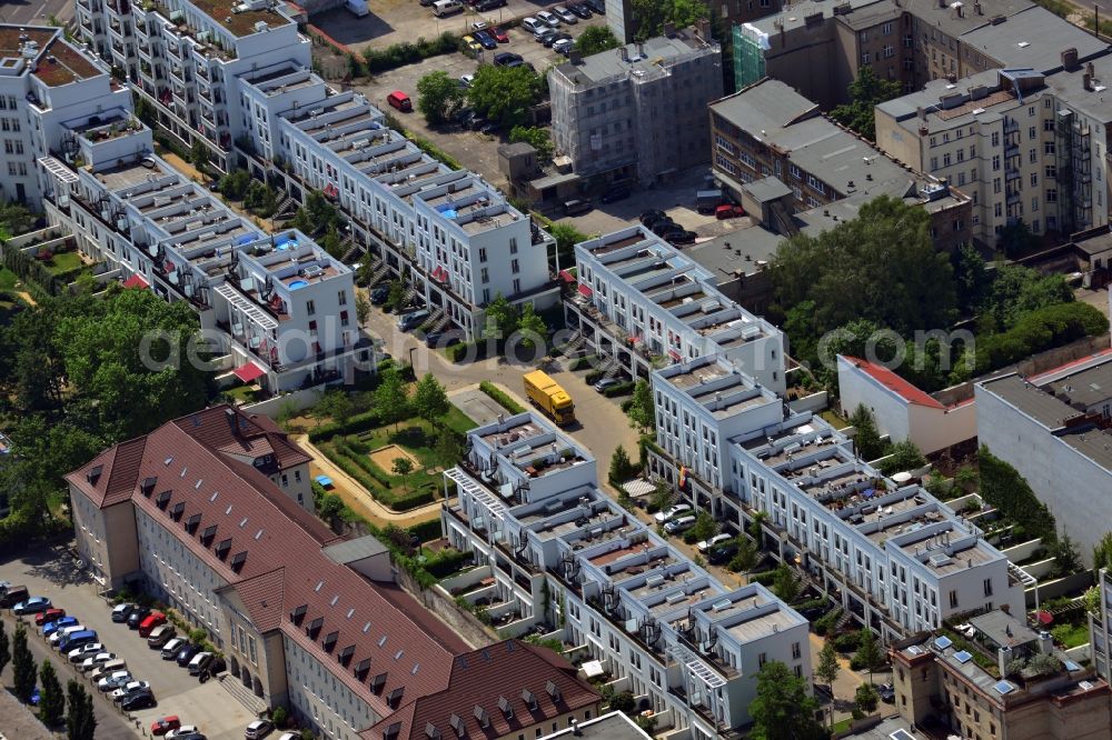 Aerial image Berlin Friedrichshain - House - new development area in the district of Friedrichshain, Prenzlauer gardens of Berlin