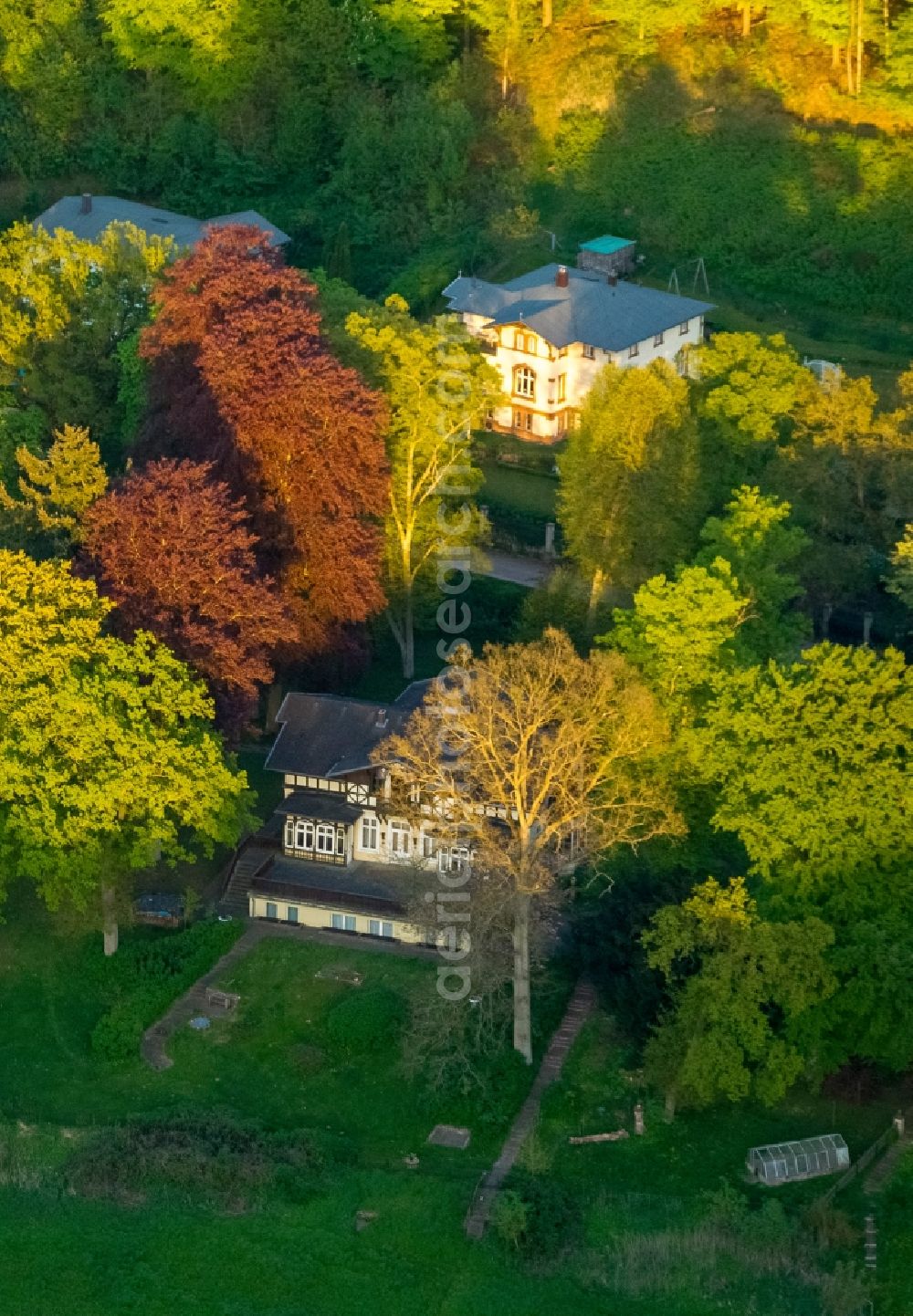 Stuer from above - View of a residential house in Stuer in the state Mecklenburg-West Pomerania