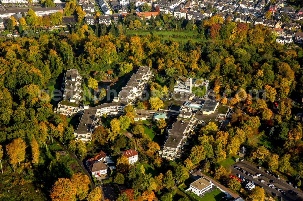 Aerial image Rellinghausen - Residential estate and autumnal forest in Rellinghausen in the state of North Rhine-Westphalia