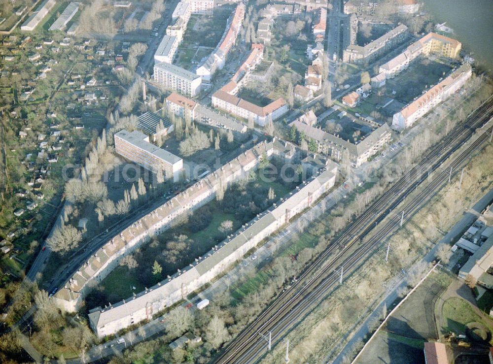 Berlin - Karlshorst from the bird's eye view: Wohnhaussiedlung an der Stolzenfeldstraße in Berlin-Lichtenberg.