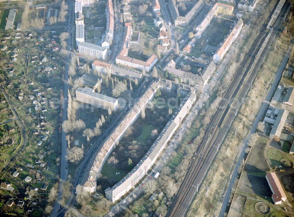 Berlin - Karlshorst from above - Wohnhaussiedlung an der Stolzenfeldstraße in Berlin-Lichtenberg.