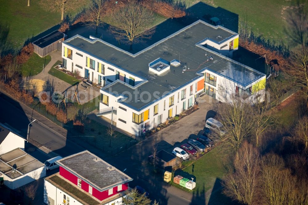 Hamm from above - Residence - Building Wittenkindshof - Residential house for children, teenagers and young adults with mental disability or multiple disabilities midst a residential area in Hamm in the state North Rhine-Westphalia