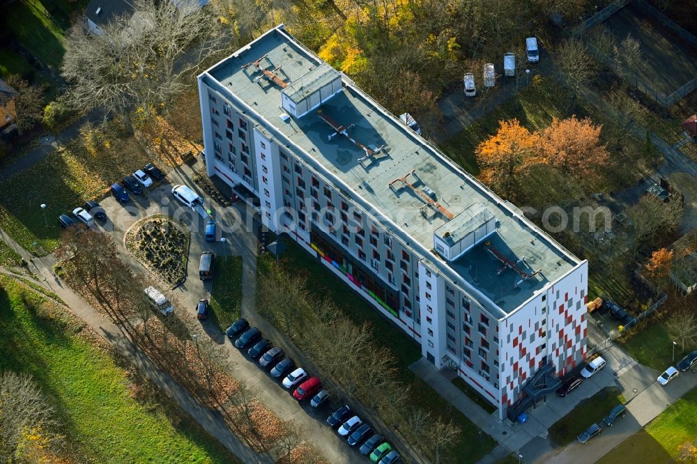 Berlin from above - Dorm residential care home - building for the physically handicapped EJF Verbund Darsser Strasse in the district Hohenschoenhausen in Berlin, Germany