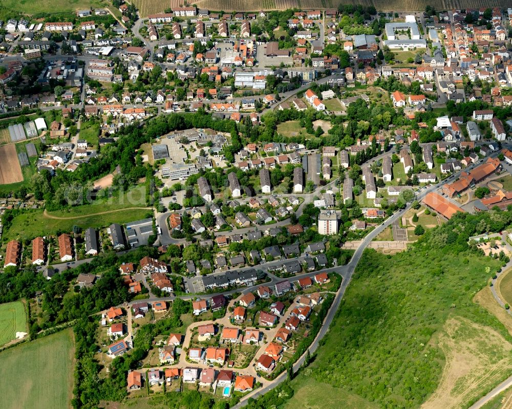 Bad Kreuznach from above - View of residential houses in Bad Kreuznach in the state Rhineland Palatinate