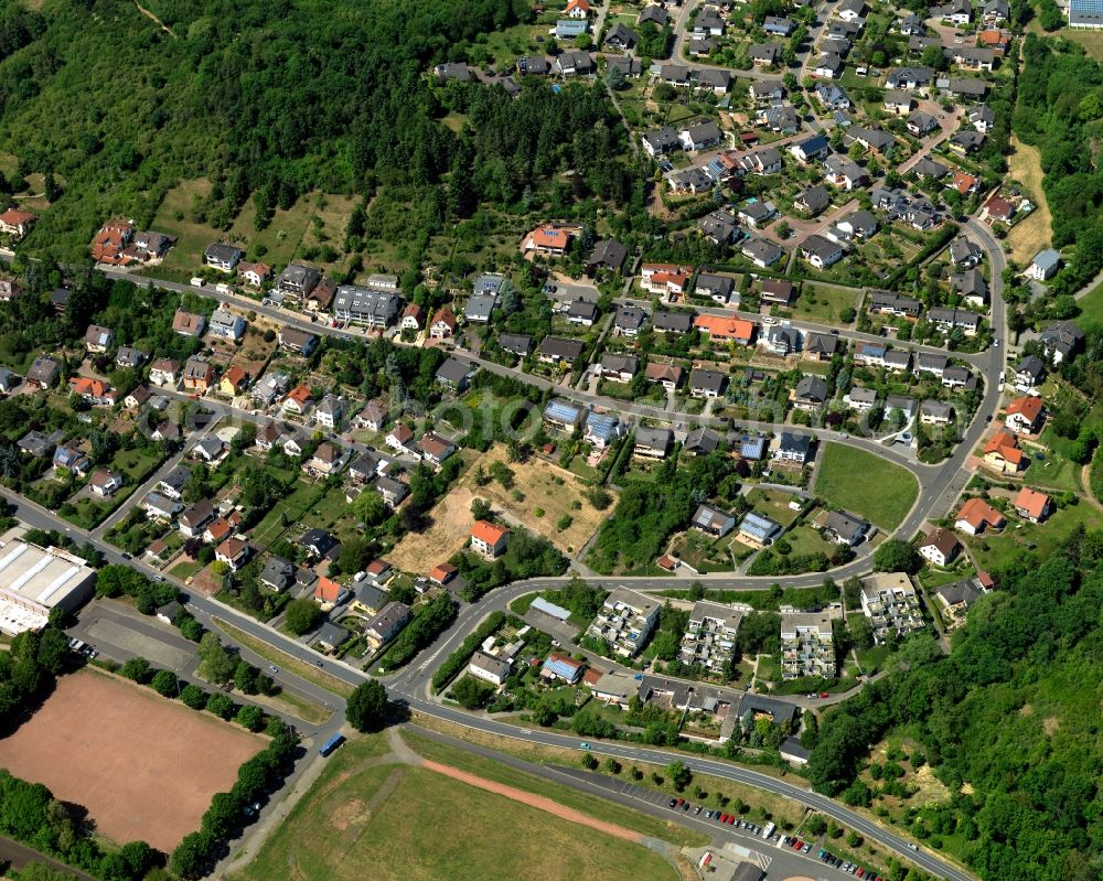 Bad Sobernheim from the bird's eye view: View of a residential area in Bad Sobernheim in the state Rhineland-Palatinate