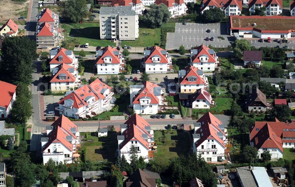 Aerial image Graal-Müritz - Wohnhäuser am Bauland Eselswiese der HAWO KG in Graal-Müritz. Kontakt: HAWO GmbH Planen u. Bauen & Co. Bauträger KG, Löwenzahnweg 3, 18181 Graal-Müritz, Phone: 038206-706 0, Fax: 038206-706 66, E-Mail: info@hawo-immobilien.com,