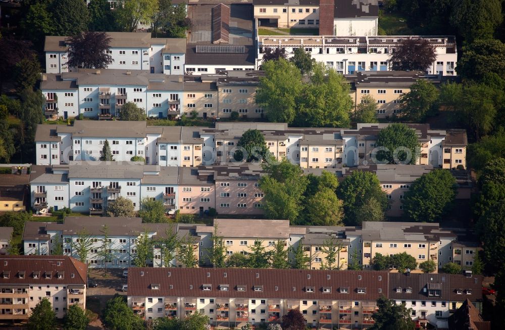 Aerial image Duisburg - View of residential buildings in Duisburg in the state North Rhine-Westphalia