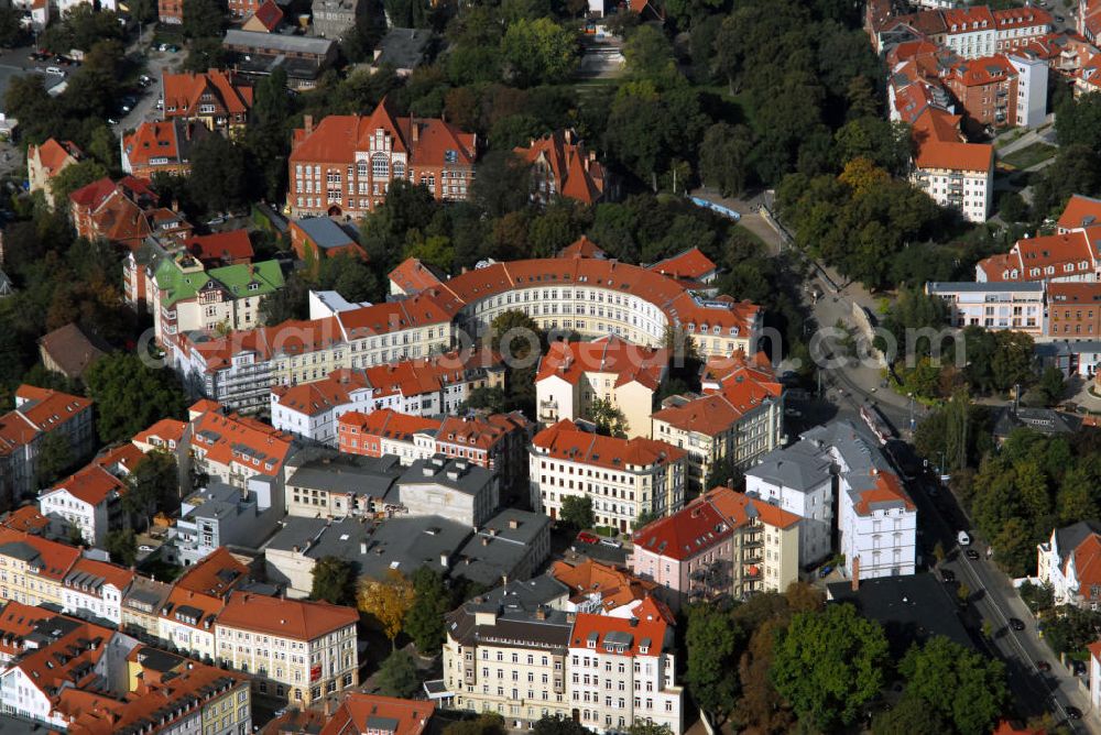 Aerial image ERFURT - Blick auf Wohnhäuser an der Regierungsstrasse / Lutherstrasse in Erfurt.