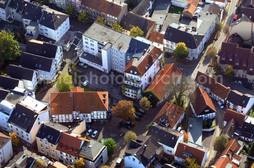 Unna from above - Wohnhäuser an der Gerhart-Hauptmann-Strasse 29 in 59425 Unna - ein Projekt der Unternehmensgruppe Markus Gerold an der Vaerstbrücke 1 in 59425 Unna.