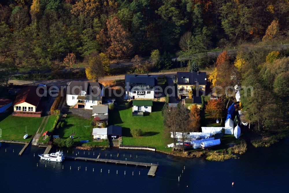 Joachimsthal from above - View of residential houses in Joachimsthal in the state Brandenburg