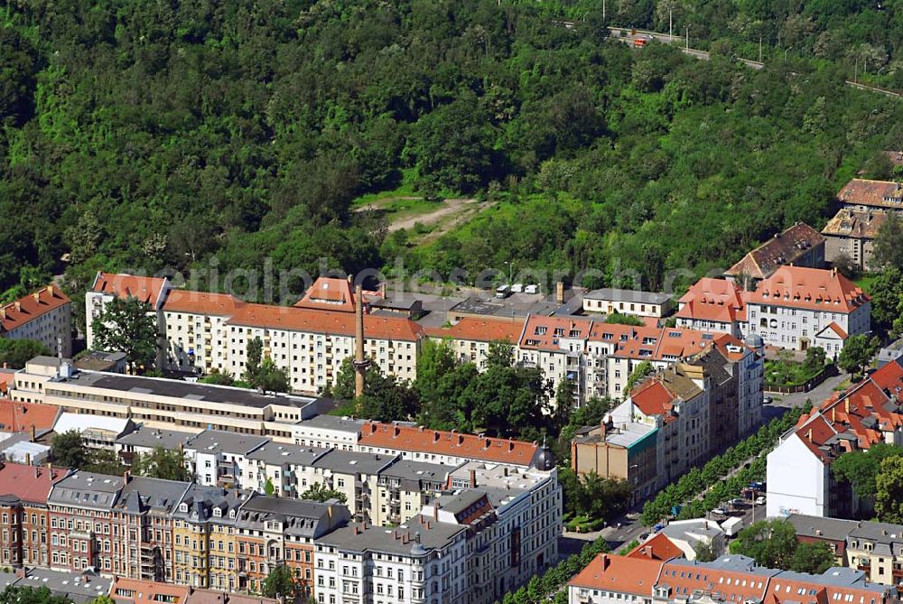 Leipzig from above - Blick auf Wohnhäuser in der Leipziger Südvorstadt und den Auenwald